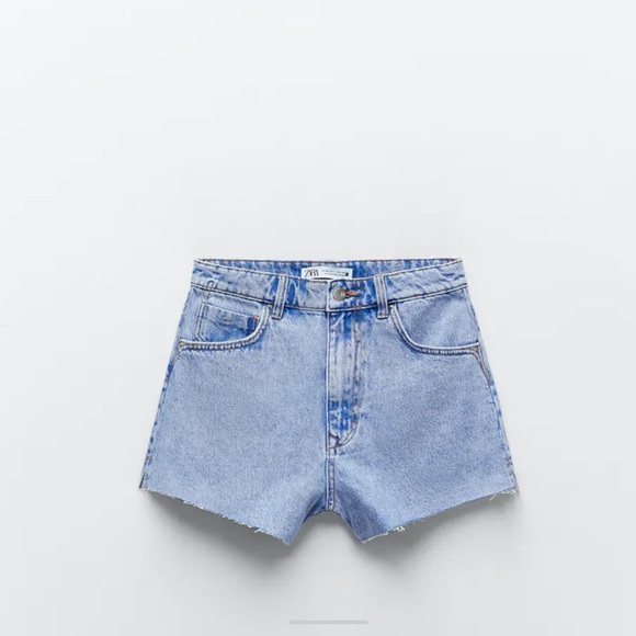 ZARA HIGH RISE DENIM SHORTS - Picture 2 of 5